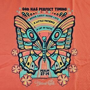 Orange‎ Butterfly Graphic Tee